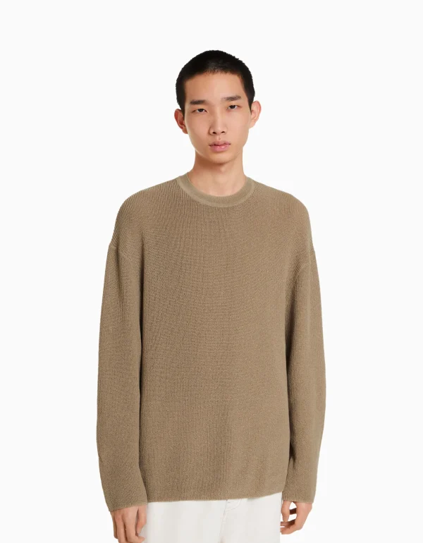 Jersey cuello redondo-BERSHKA Shop