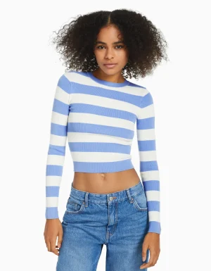 Jersey cuello redondo-BERSHKA Sale