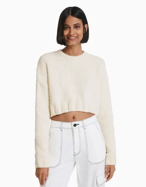 Jersey estructura chenilla-BERSHKA Flash Sale