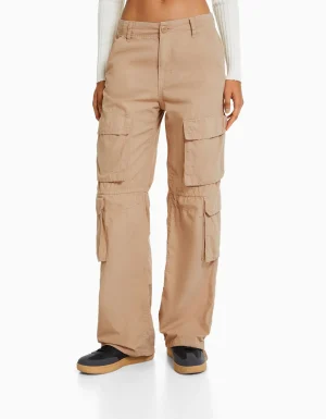Pantalón cargo cordón-BERSHKA Best Sale
