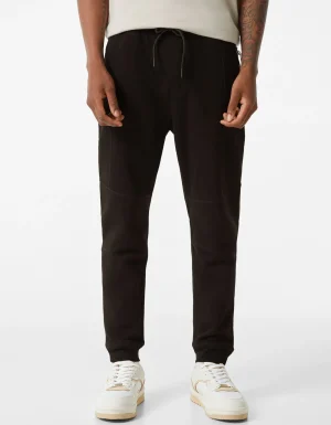 Pantalón felpa jogger cortes-BERSHKA Shop
