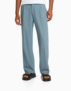 Pantalón sastrero semi jogger wide fit-BERSHKA Clearance