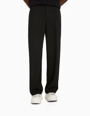 Pantalón sastrero semi jogger wide fit-BERSHKA Shop