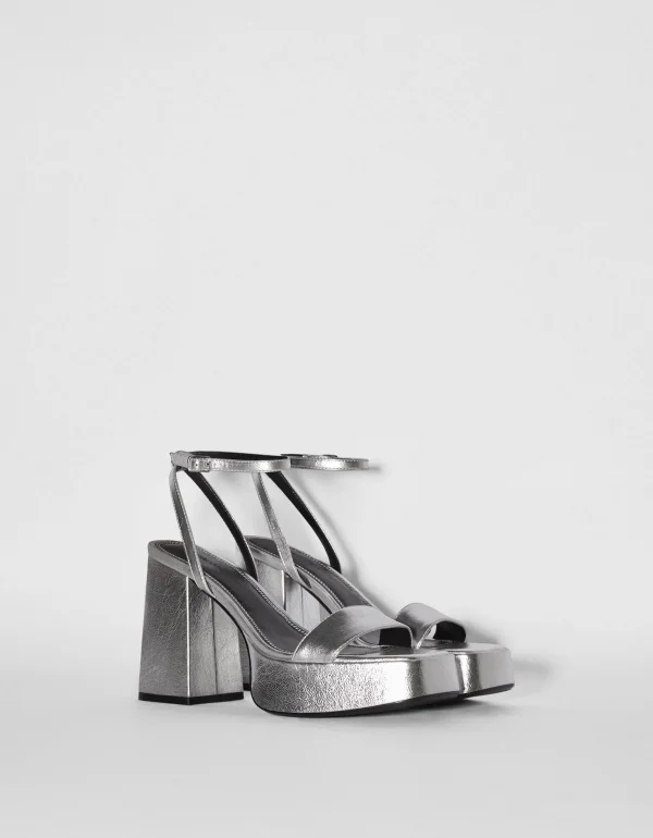 Sandalia tacón forma metalizada-BERSHKA Clearance