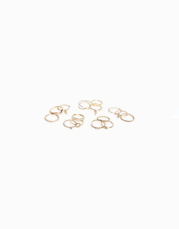 Set 15 anillos minimal-BERSHKA Online