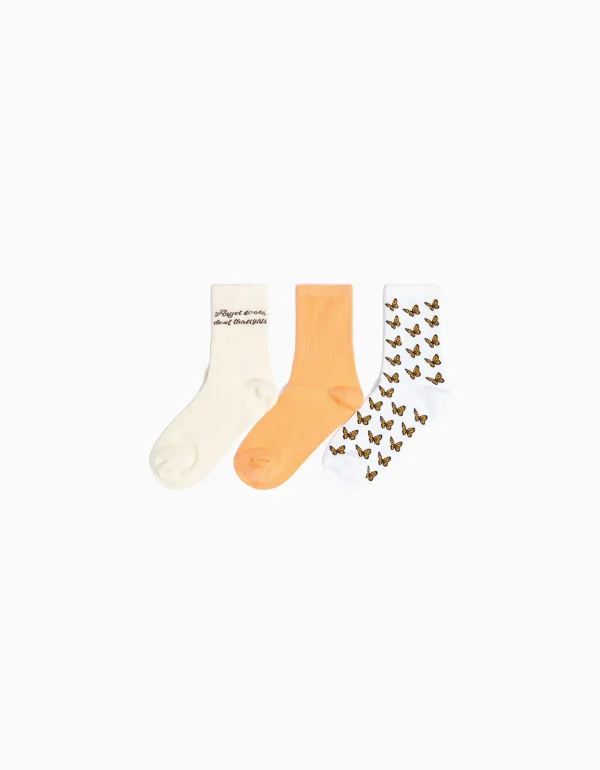 Set 3 calcetines print-BERSHKA New