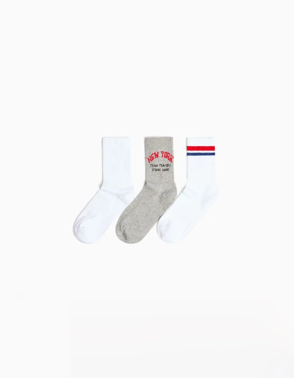 Set 3 calcetines varsity-BERSHKA Store