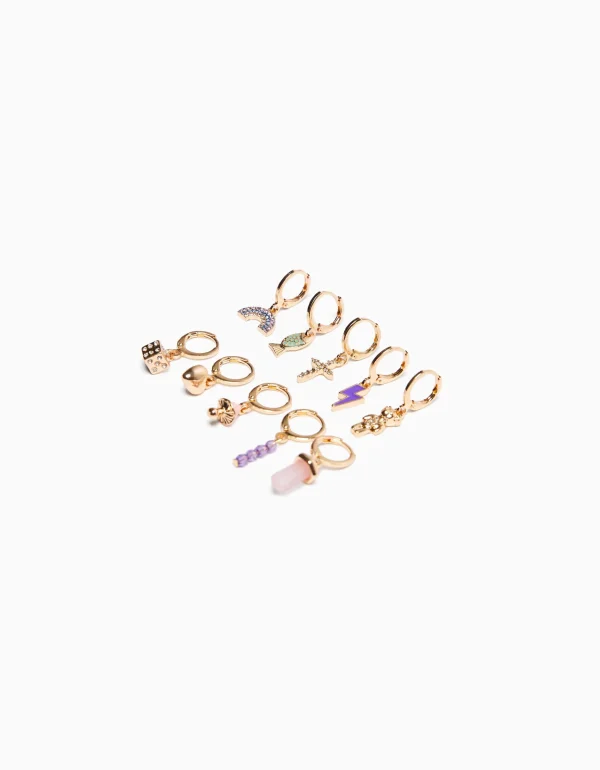 Set 10 pendientes ear cuff charm cruz-BERSHKA Clearance