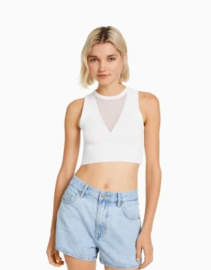 Short denim mom-BERSHKA Flash Sale