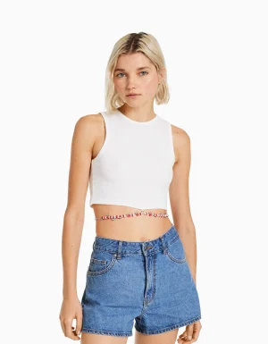 Short denim mom-BERSHKA Online