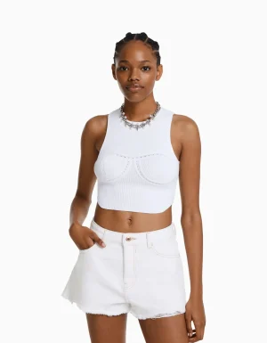 Short denim rotos vintage-BERSHKA New