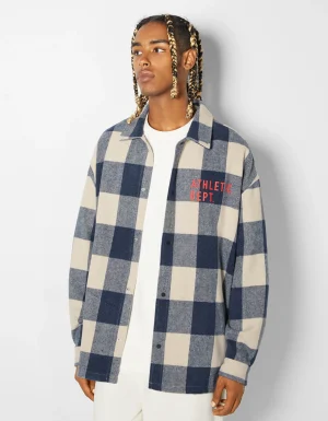 Sobrecamisa franela cuadros-BERSHKA Fashion