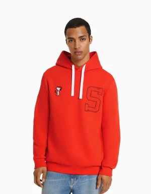 Sudadera capucha bordado Snoopy-BERSHKA Fashion
