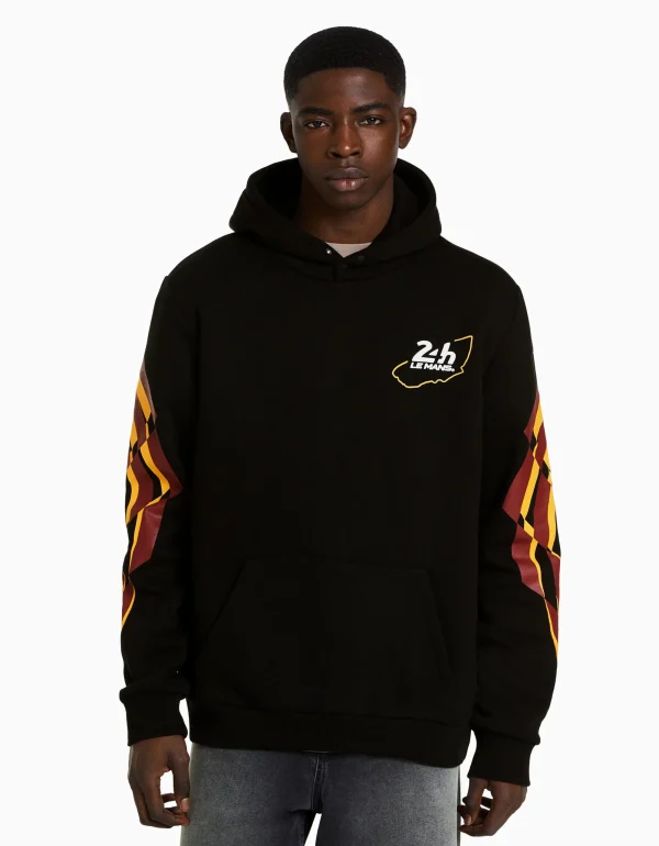 Sudadera capucha 24h LE MANS-BERSHKA Flash Sale