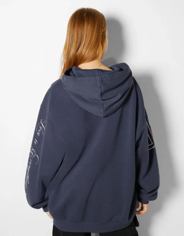Sudadera capucha print-BERSHKA Best Sale