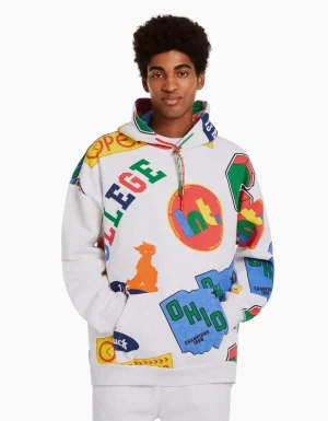 Sudadera capucha print-BERSHKA Discount