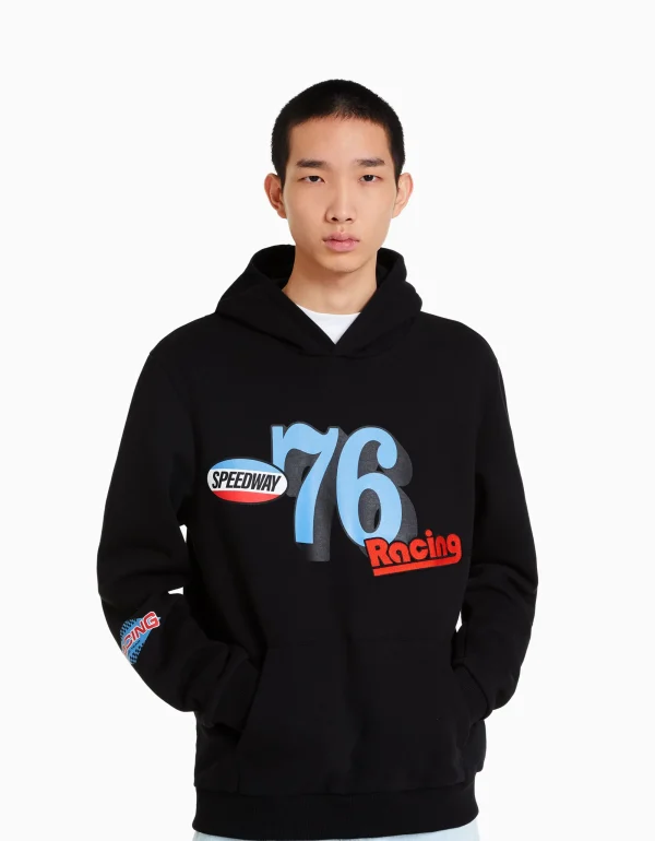 Sudadera capucha print racing-BERSHKA Sale