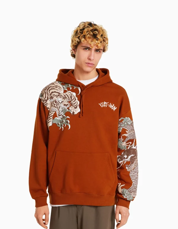 Sudadera capucha print tigre-BERSHKA Sale