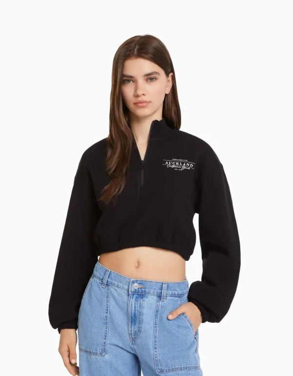 Sudadera cremallera print-BERSHKA Cheap