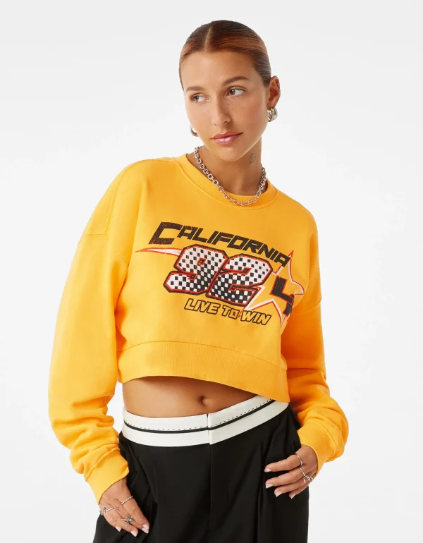 Sudadera cropped print-BERSHKA Clearance
