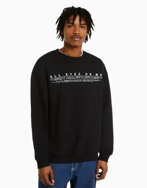 Sudadera cuello redondo Tupac-BERSHKA Clearance