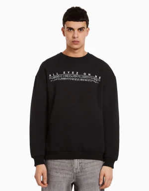 Sudadera cuello redondo Tupac-BERSHKA Best