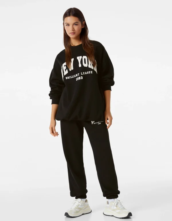 Sudadera oversize print-BERSHKA Online