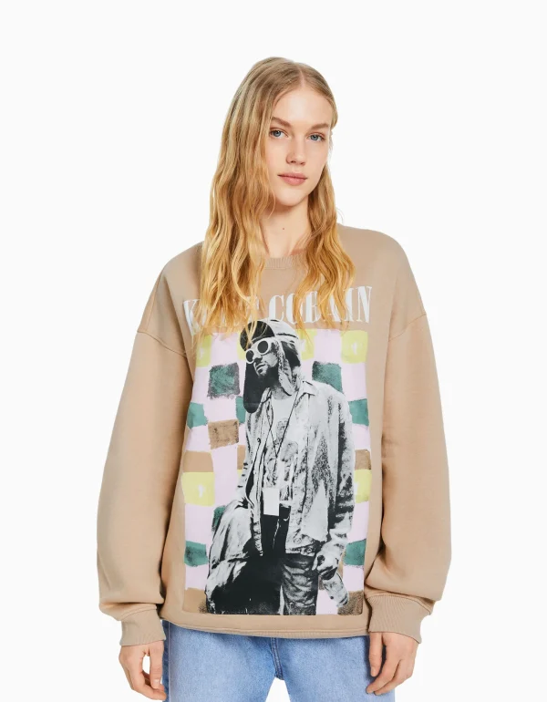 Sudadera print Kurt Cobain-BERSHKA Discount