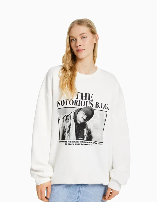 Sudadera print The Notorious B.I.G.-BERSHKA Cheap