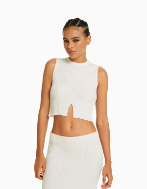 Top punto rústico-BERSHKA Online