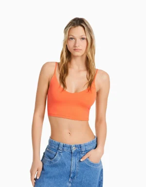 Top tirantes cropped-BERSHKA Flash Sale