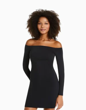 Vestido mini manga larga-BERSHKA Sale