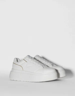 Zapatillas plataforma detalles metalizados-BERSHKA Clearance