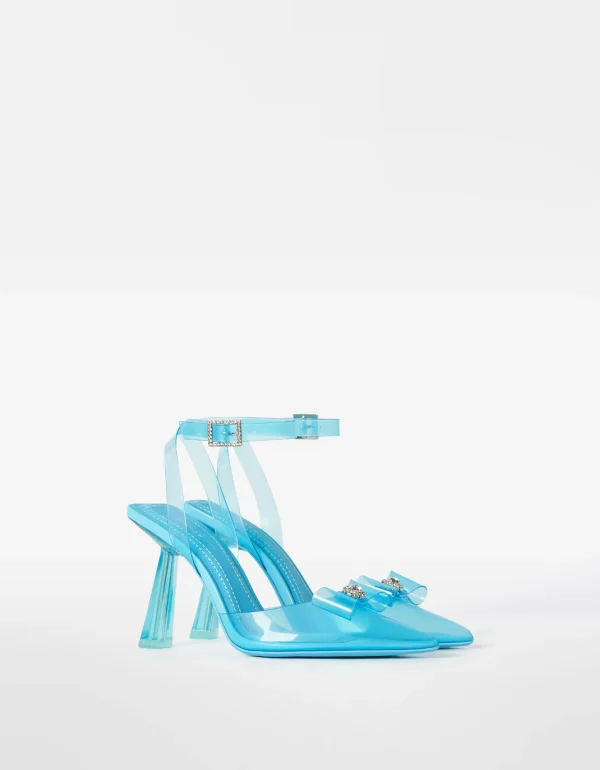 Zapato tacón destalonado vinilo lazo-BERSHKA Store